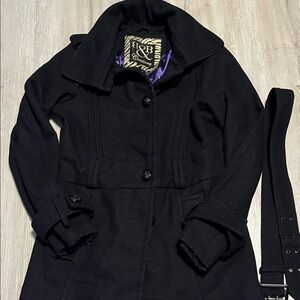 B&B Couture Stylish Black Trench Coat